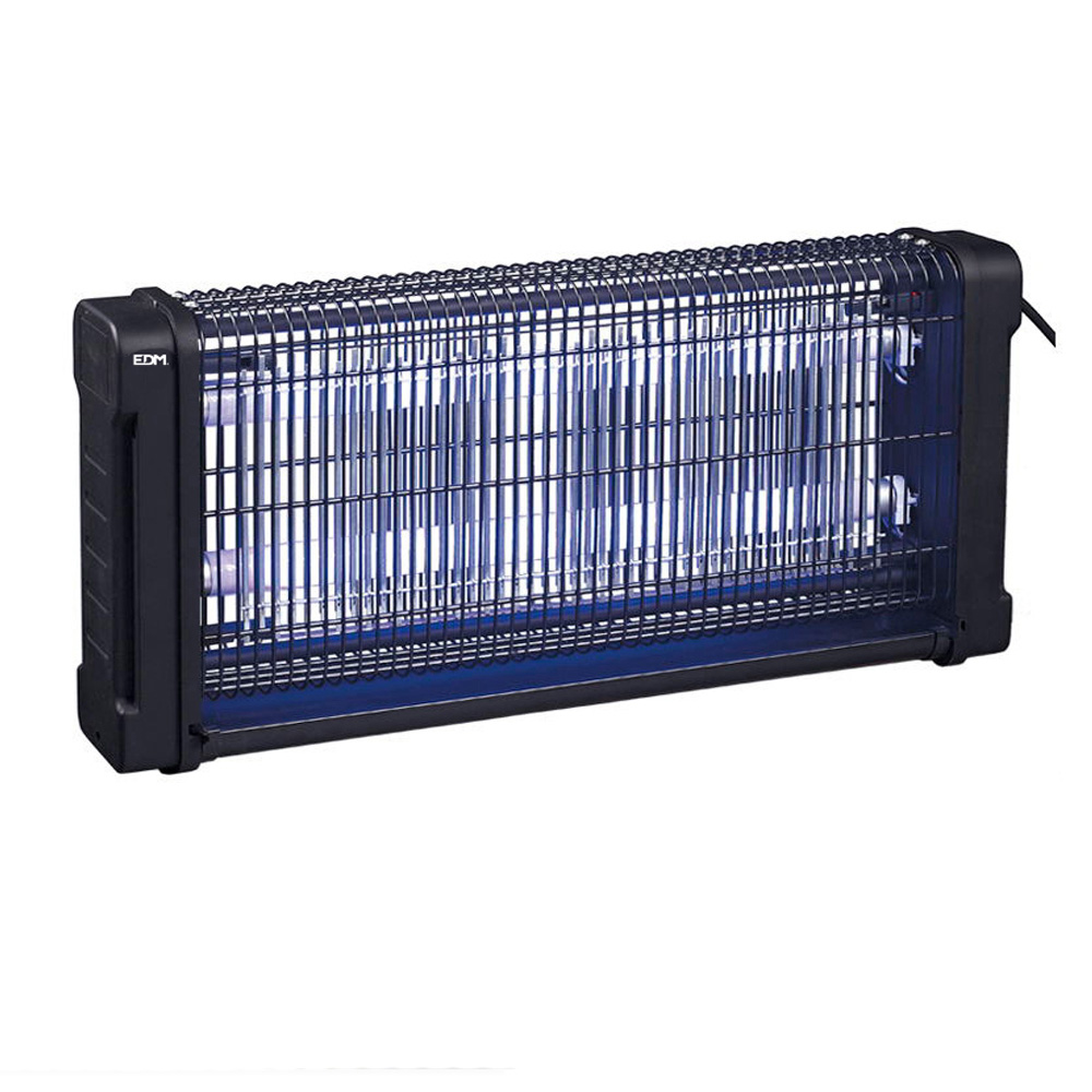 MATA INSECTOS PROFESIONAL ELECTRONICO 2x10W 80m² 43,7x10x26,5cm 340° COLOR NEGRO EDM