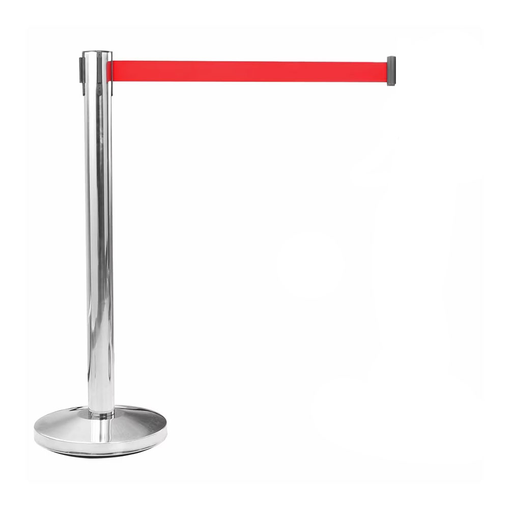 POSTE SEPARADOR INOX CINTA ROJA EXTENSIBLE 2m x 5mm