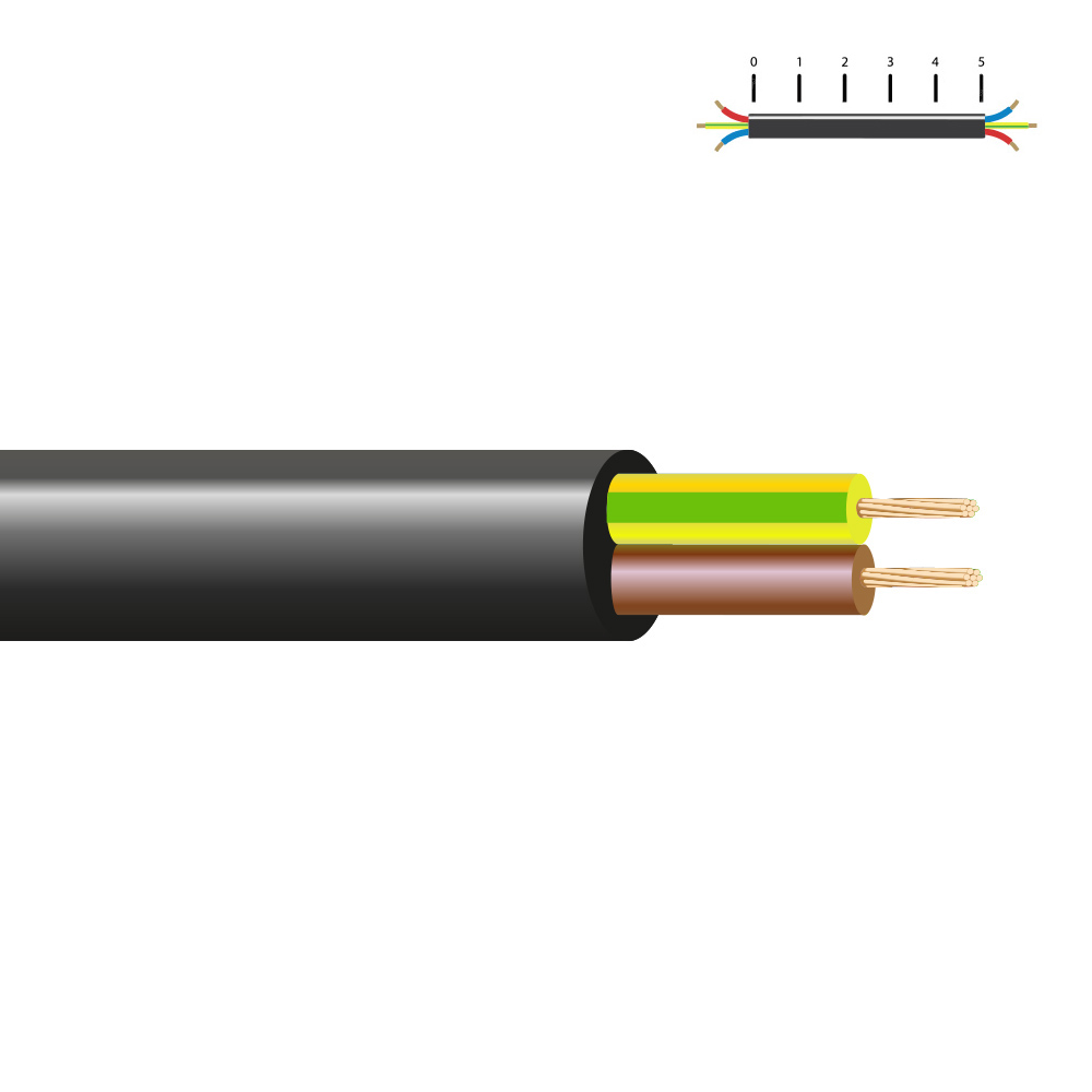 MANGUERA TUBULAR H 03 VV-F 2x0,50mm² ESPECIAL NEGRA EURO/m