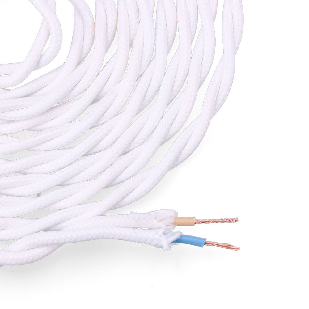 CABLE TEXTIL TRENZADO 2x0,75mm BLANCO 5m