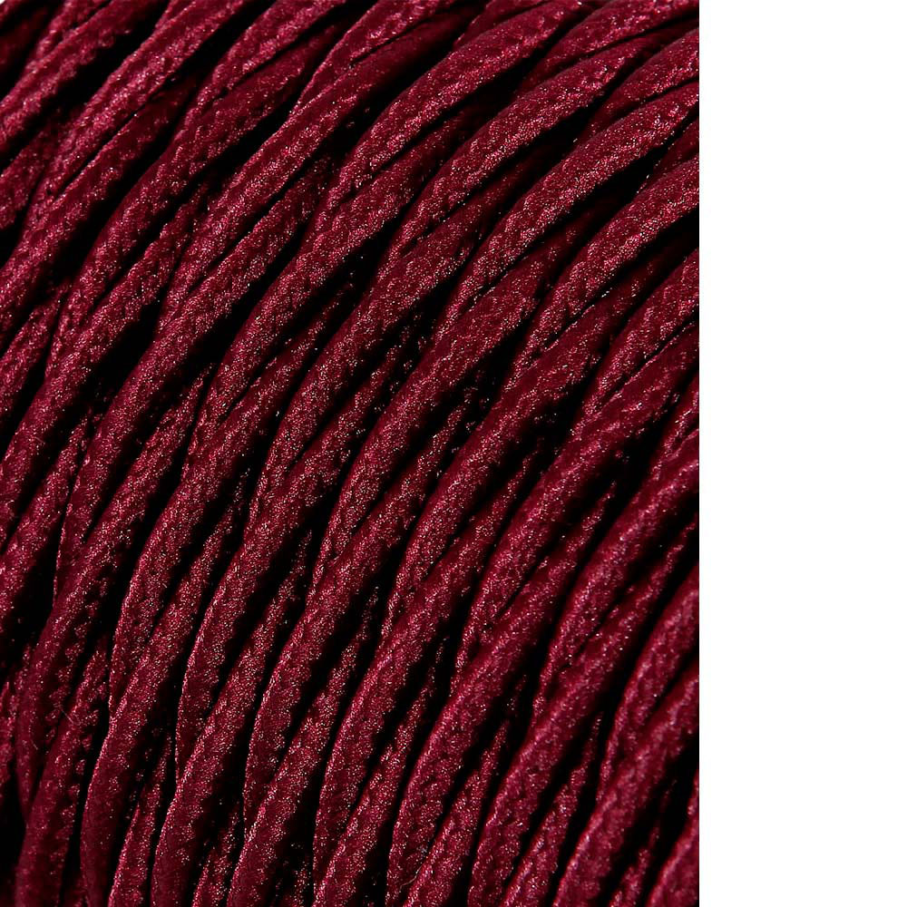 CABLE TEXTIL TRENZADO 2x0,75mm C-08 BURDEOS SEDA 25m