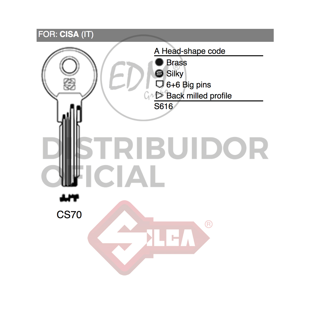 LLAVE LATON CS70 CISA