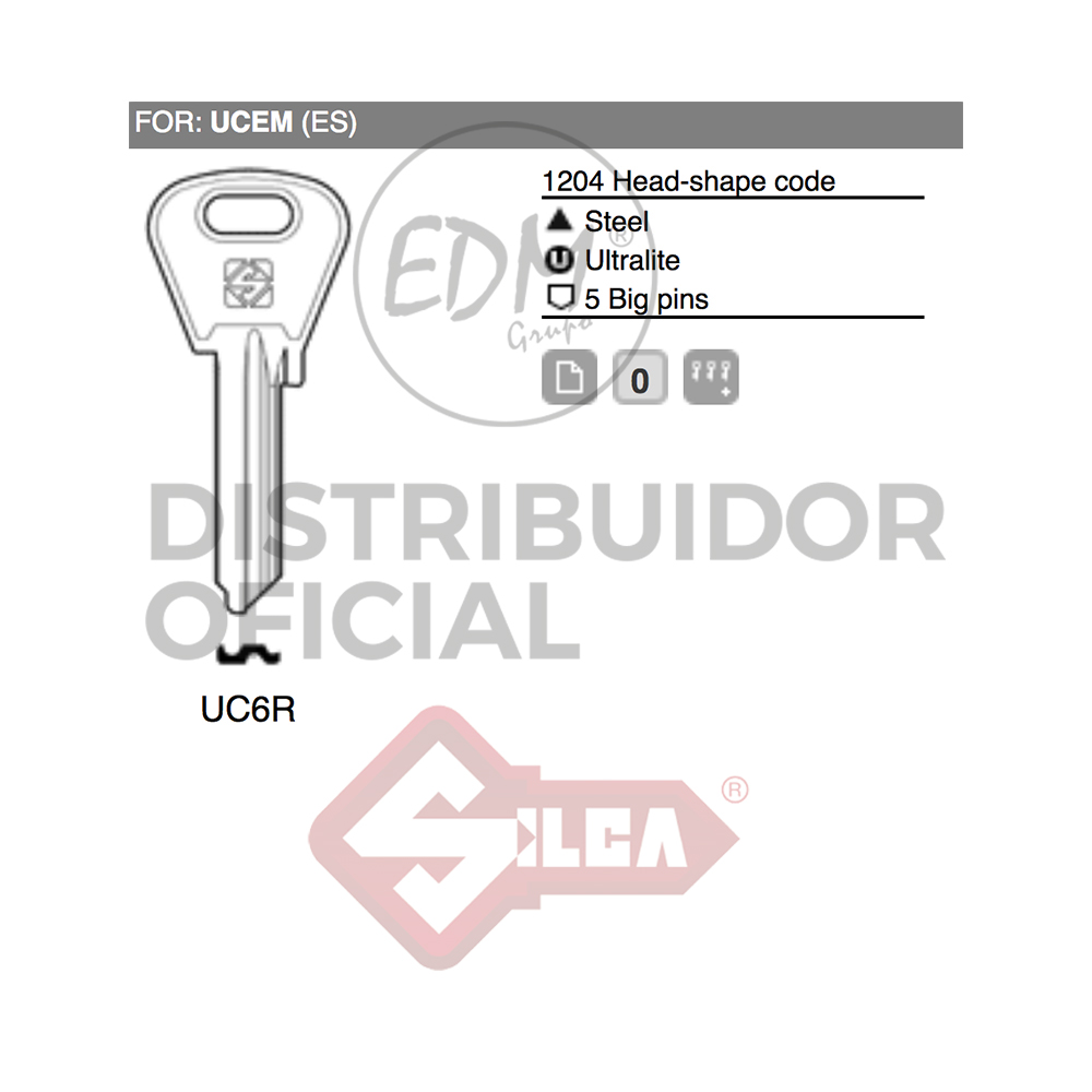 LLAVE ACERO UC6R UCEM