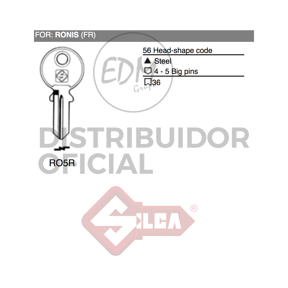 LLAVE ACERO RO5R RONIS