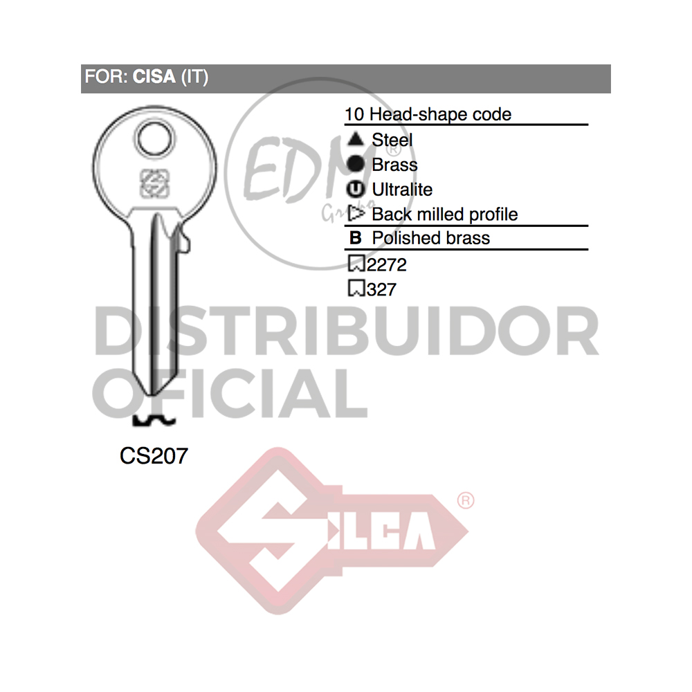 LLAVE ACERO CS207 CISA