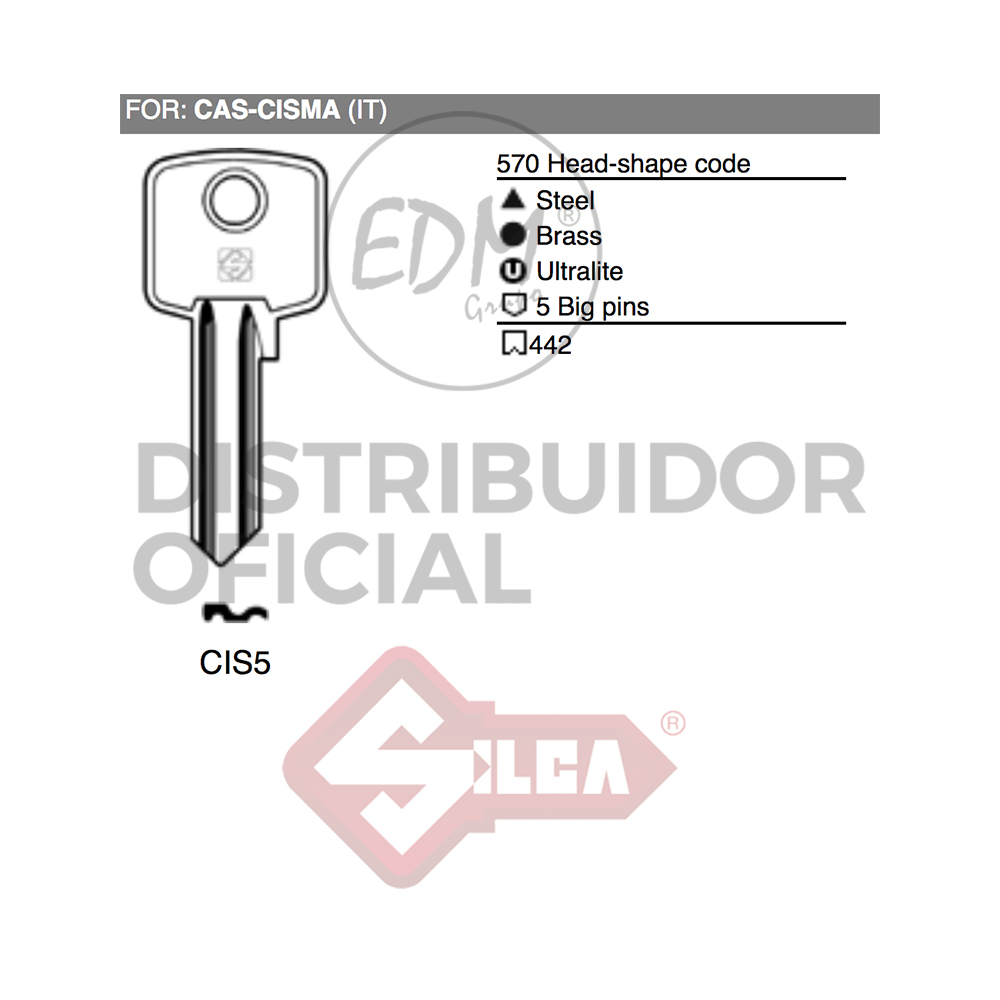 LLAVE ACERO CIS5 CAS-CISMA