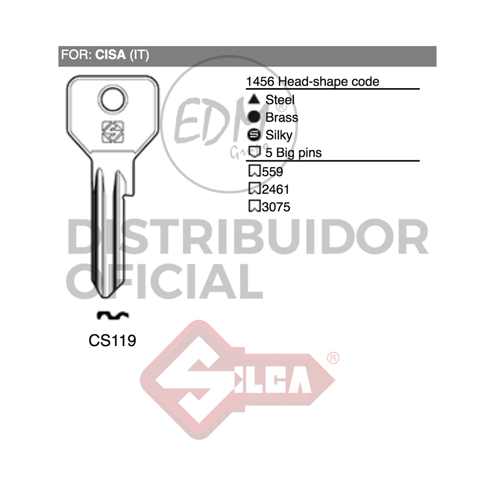 LLAVE ACERO CS119 CISA