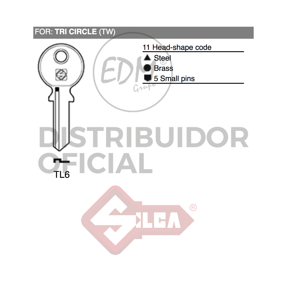 LLAVE ACERO TL6 TRI CIRCLE