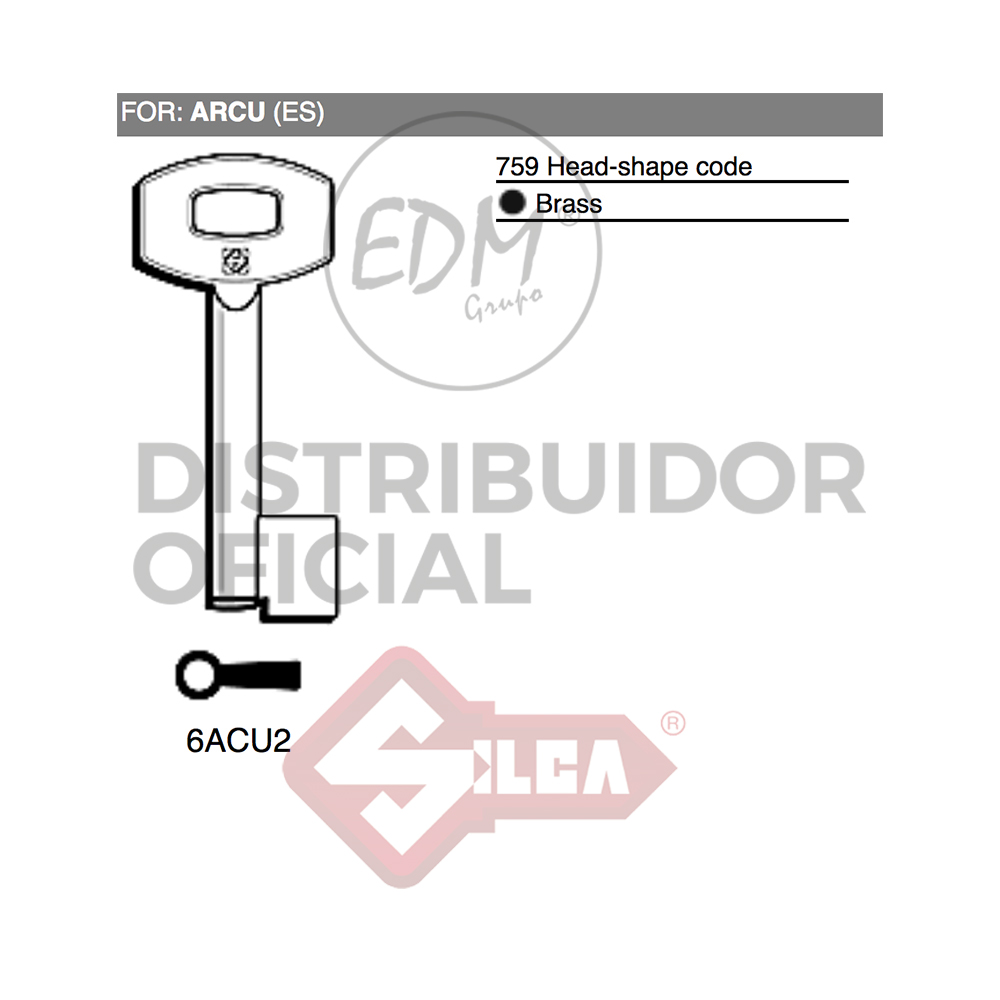 LLAVE DE GORJAS LATON 6ACU2 ARCU