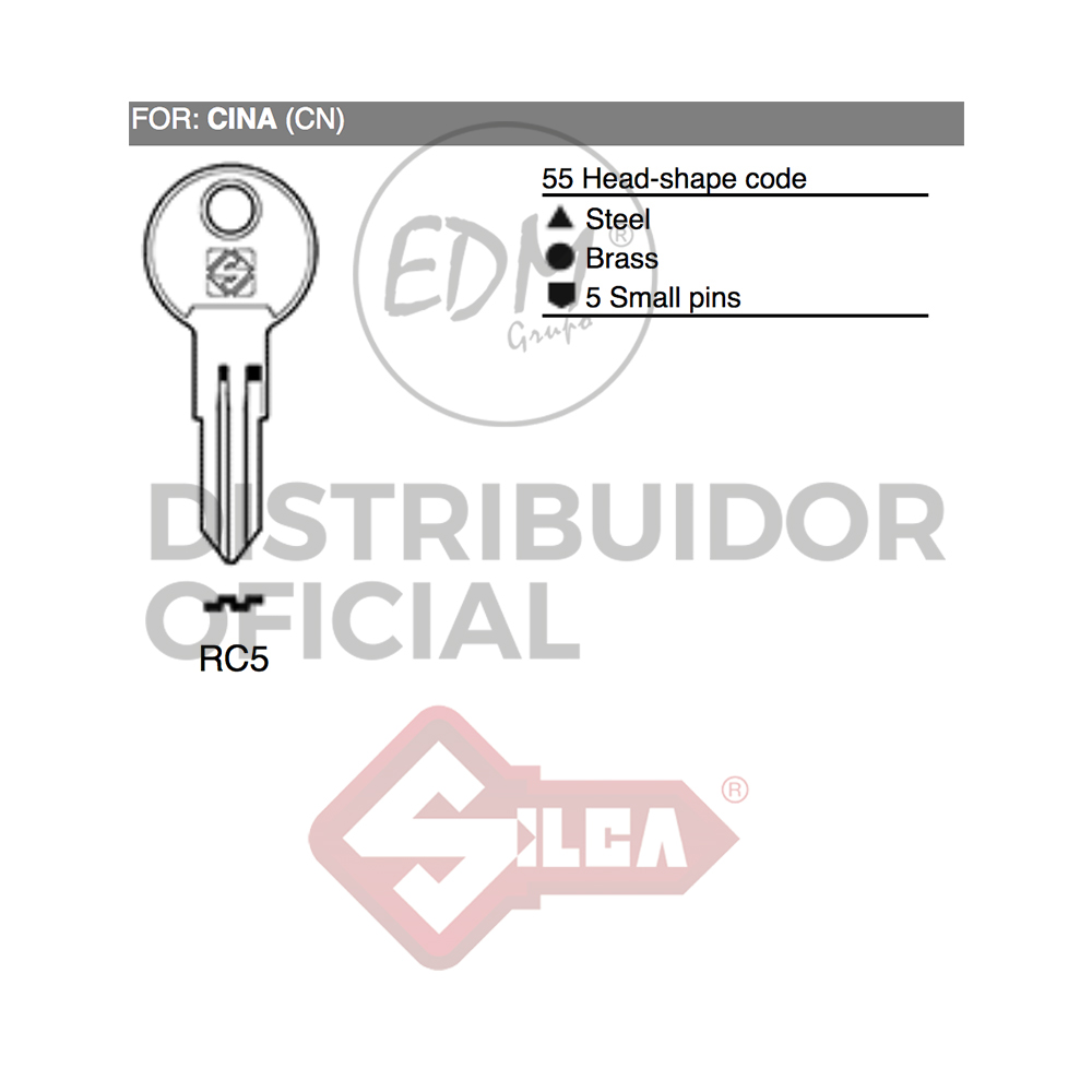 LLAVE ACERO RC5 CINA