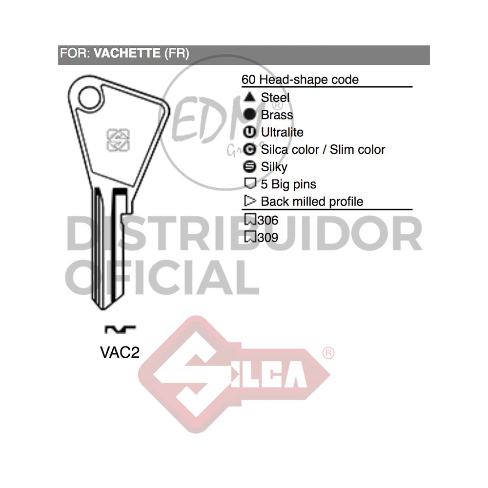 LLAVE ACERO VAC2 VACHETE