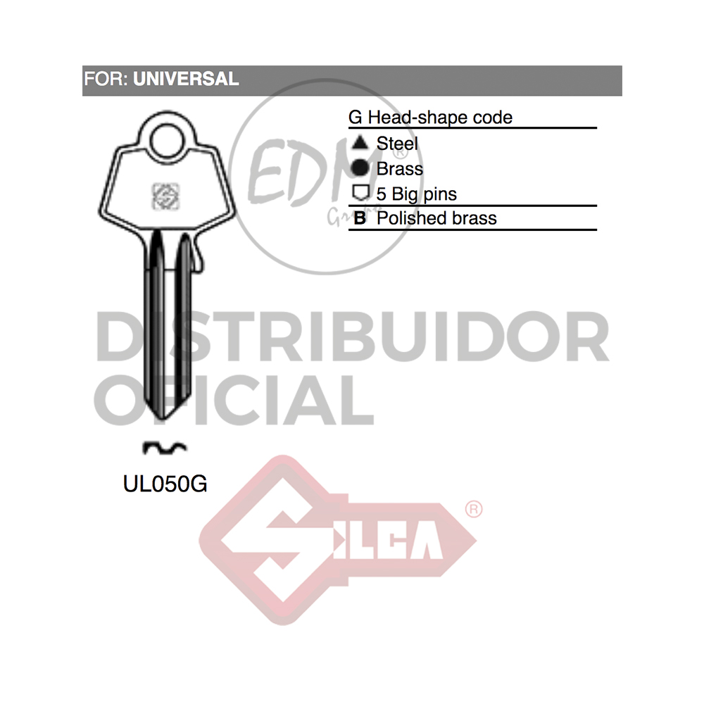 LLAVE ACERO UL050G