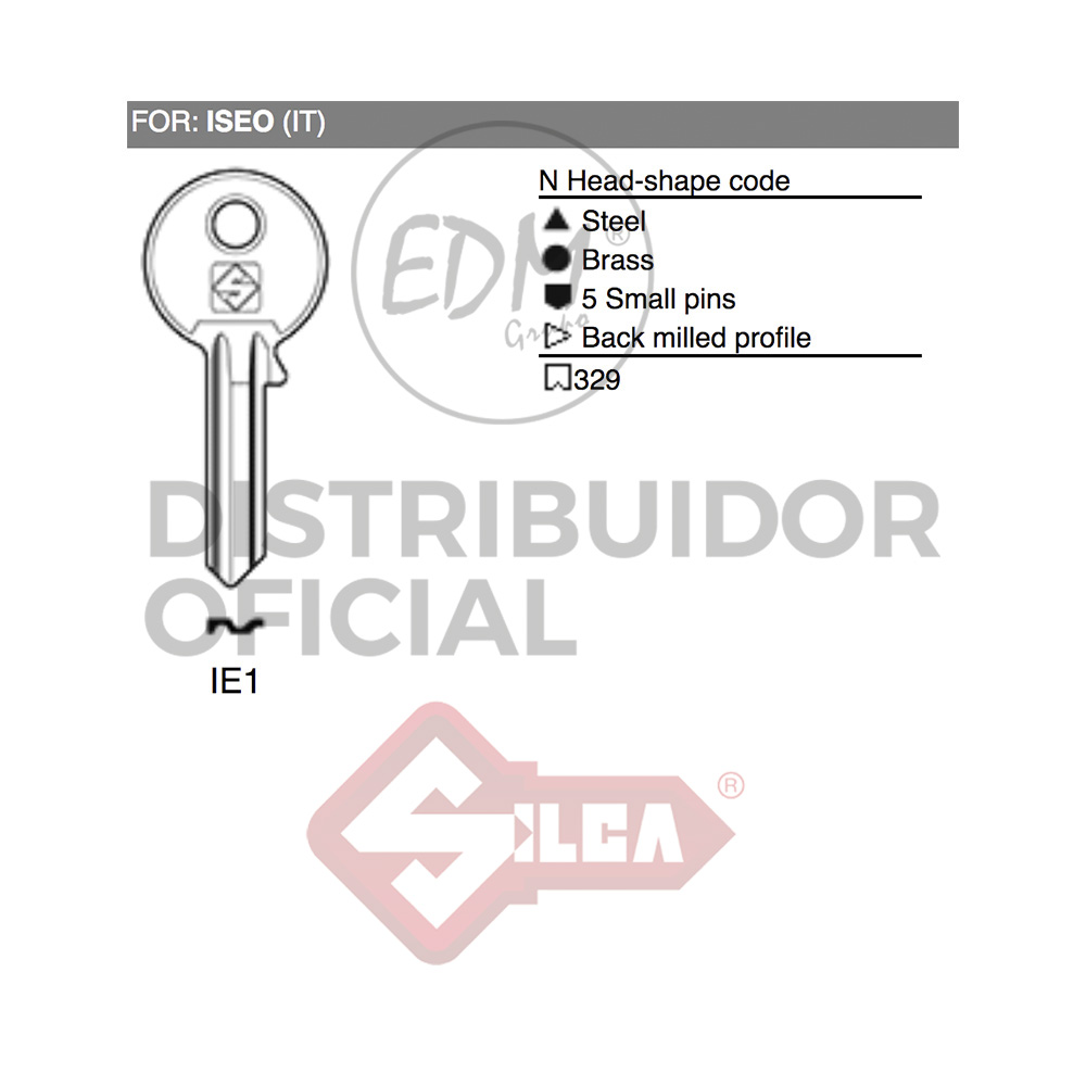 LLAVE ACERO IE1 ISEO