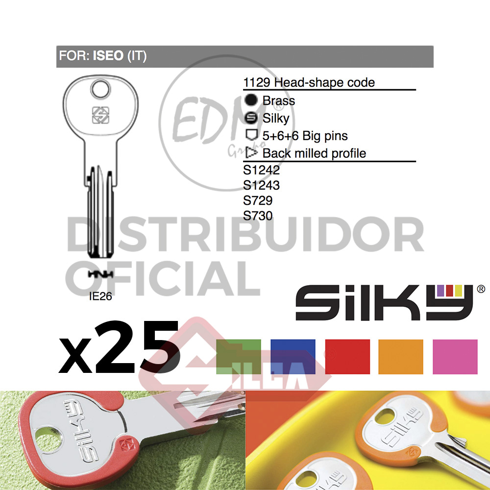 SURTIDO LLAVES SILKY IE26DZ ISEO