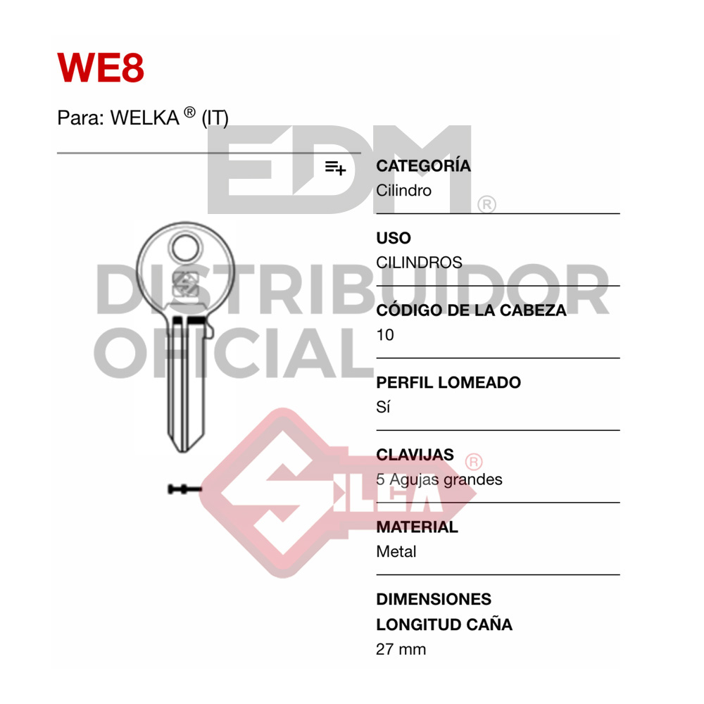 LLAVE SILCA LATON CWE8