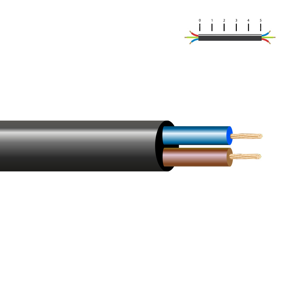 MANGUERA ACRILICA 2x1,5mm NEGRA EURO/m