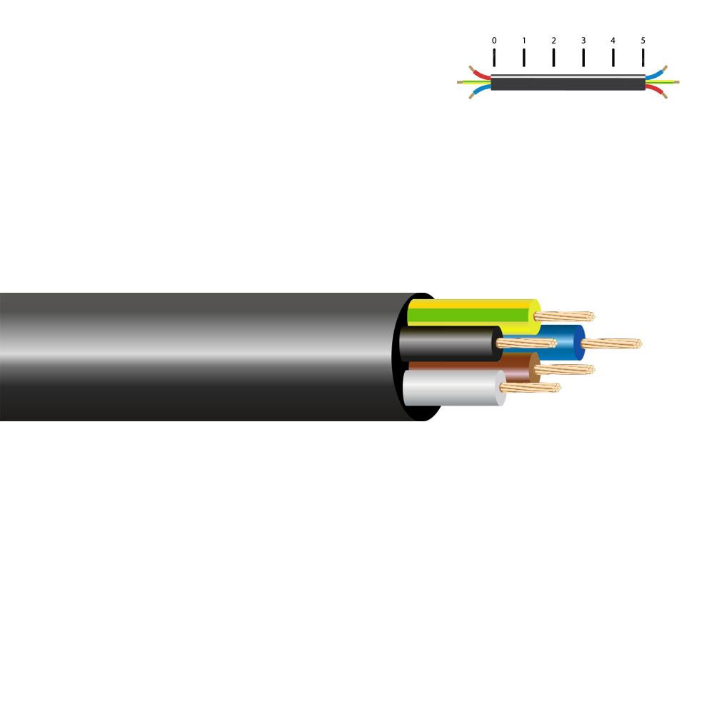 MANGUERA H05VV-F 5x1mm NEGRA EURO/m