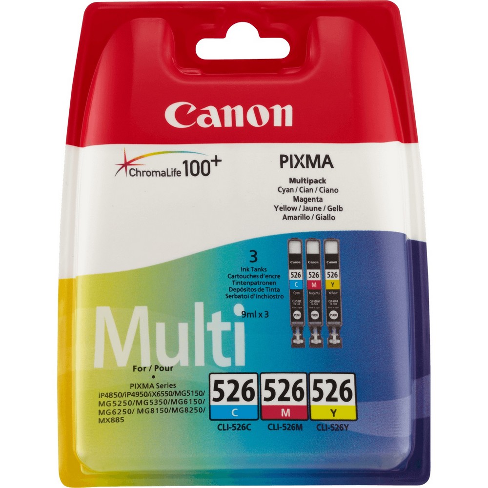 TINTA CANON TRICOLOR CLI-526 PACK 3 4541B009