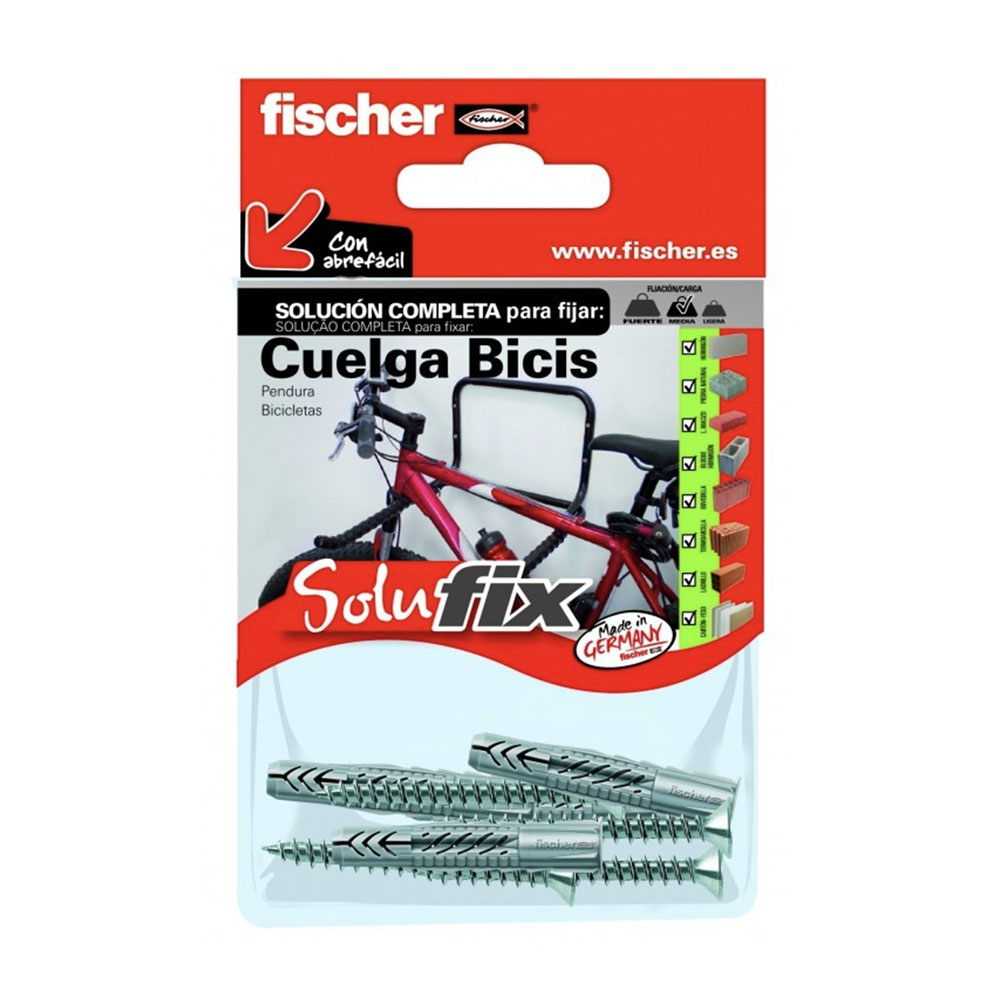 KIT FIJACIÓN CUELGA BICICLETAS 518779 SOLUFIX FISCHER