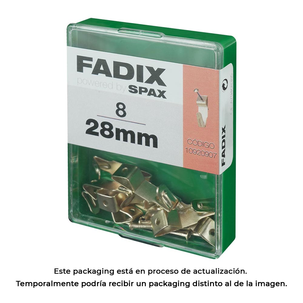 CAJA M 8 unid. CUELGACUADROS HANSAFIX 28mm FADIX