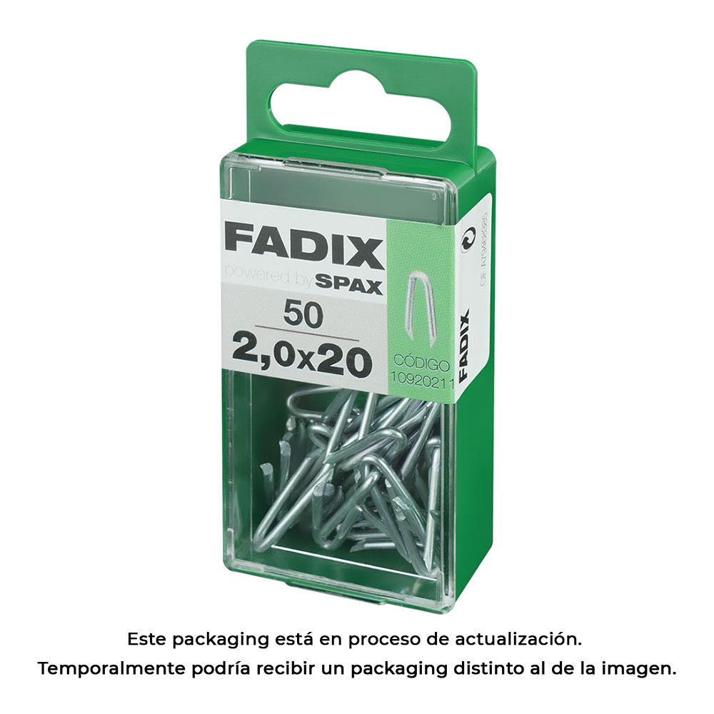 CAJA S 50 unid. GRAMPILLONES CINC 2,0x20mm FADIX