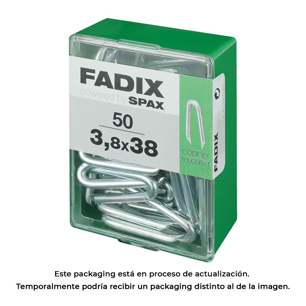 CAJA M 50 unid. GRAMPILLONES CINC 3,8x38mm FADIX