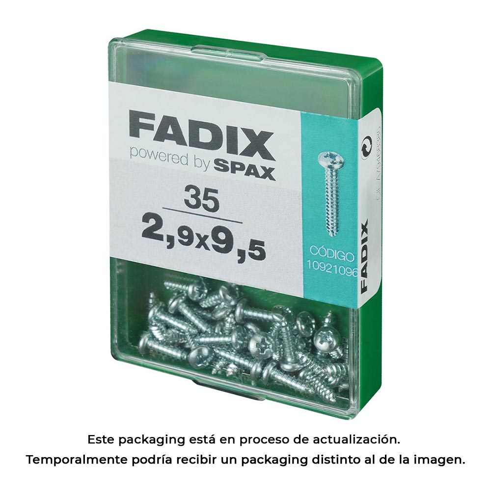 CAJA M 35 unid. TORNILLO ROSCA CHAPA CR CINC 2,9x9,5mm FADIX