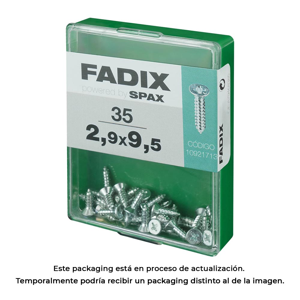 CAJA M 35 unid. TORNILLO ROSCA CHAPA CP CINC 2,9x9,5mm FADIX