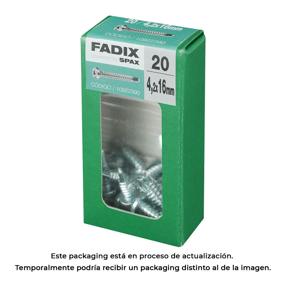 CAJA S 20 unid. TORNILLO ROSCA CHAPA CR AUTOT. 4,2x16mm FADIX