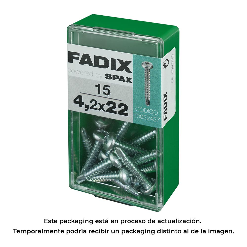 CAJA S 15 unid. TORNILLO ROSCA CHAPA CR AUTOT. 4,2x22mm FADIX