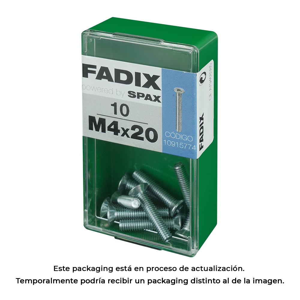 CAJA S 10 unid. TORNILLO METRICA CP M 4x20mm FADIX