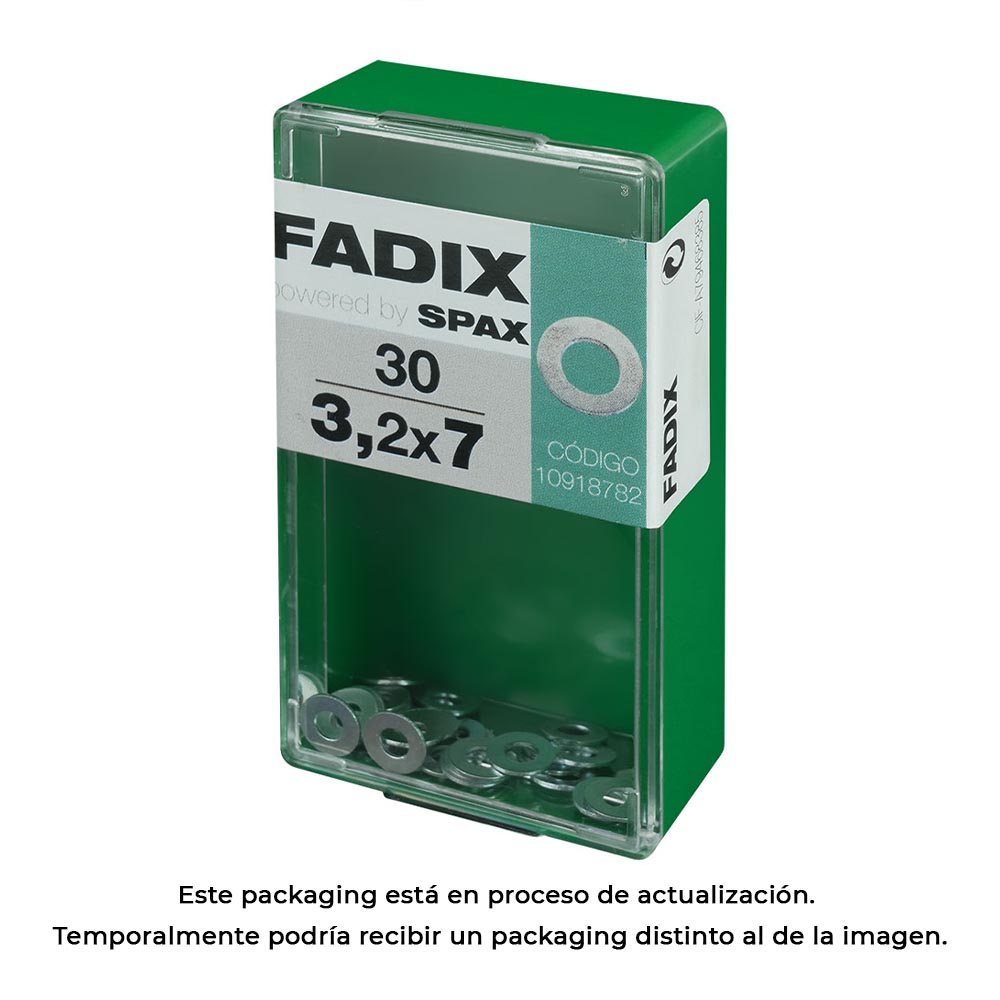 CAJA S 30 unid. ARANDELA PLANA CINC 3,2x7mm FADIX