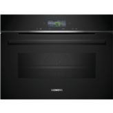 HORNO COMPACTO MULTIFUNCION CON MICROONDAS CRISTAL NEGRO SIEMENS CM724G1B1