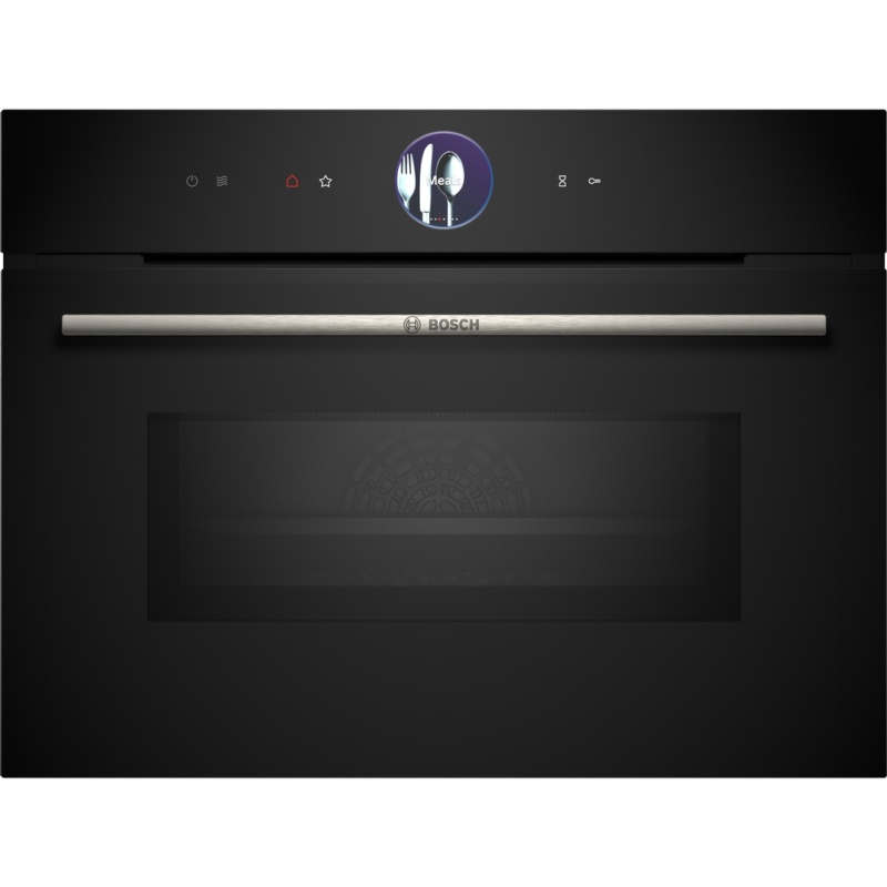 HORNO COMPACTO MULTIFUNCION PIROLITICO CON MICROONDAS CRISTAL NEGRO BOSCH CMG7761B1