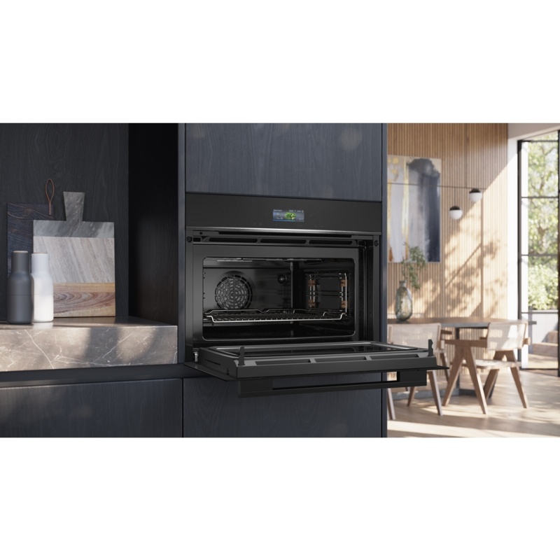 HORNO COMPACTO MULTIFUNCION CON MICROONDAS CRISTAL NEGRO SIEMENS CM724G1B1 1