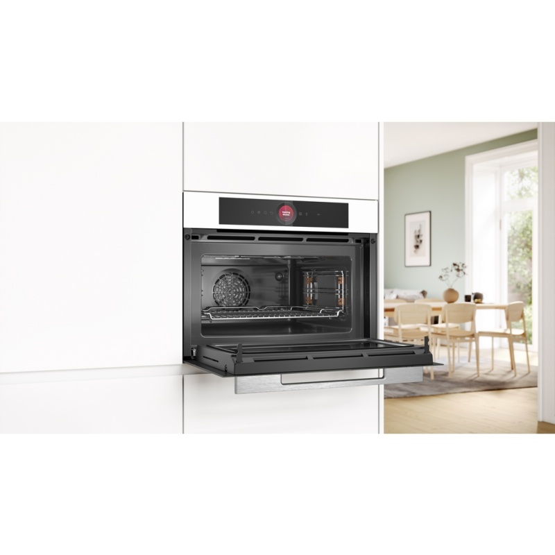 HORNO COMPACTO MULTIFUNCION CON MICROONDAS CRISTAL BLANCO BOSCH CMG7241W1 3