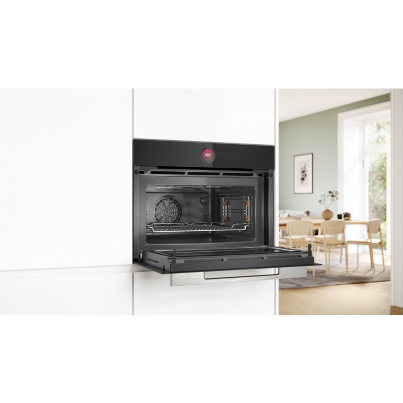 HORNO COMPACTO MULTIFUNCION CON MICROONDAS CRISTAL NEGRO BOSCH CMG7241B1 2