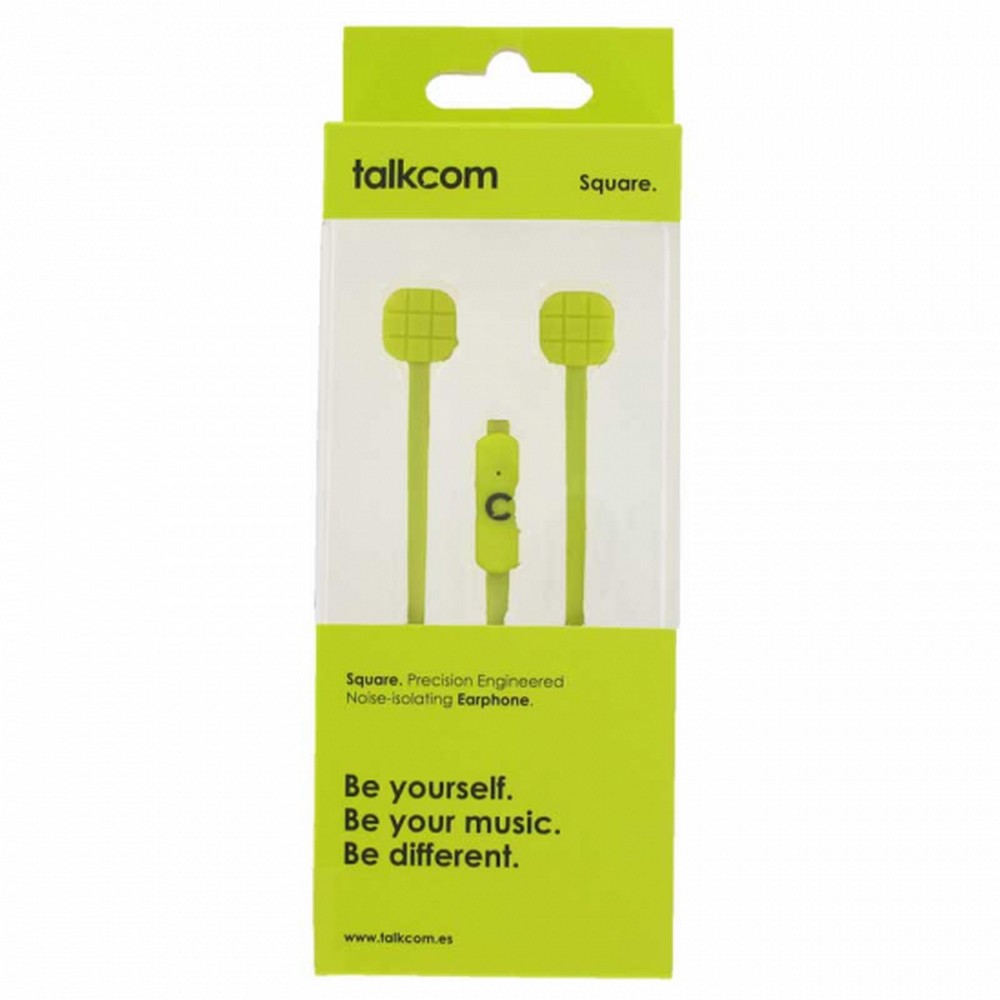 AURICULARES TALKCOM SQUARE SILICONA VERDE