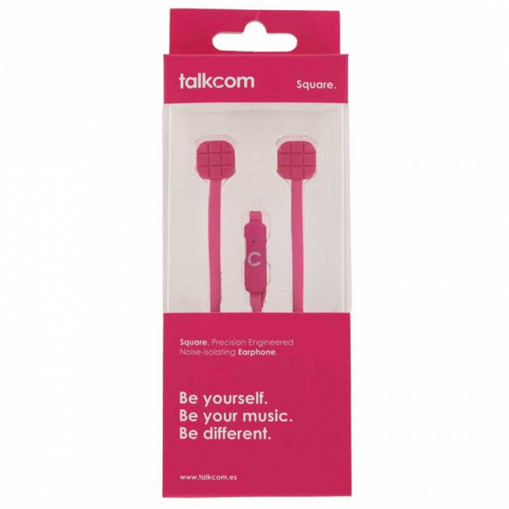 AURICULARES TALKCOM SQUARE SILICONA ROSA