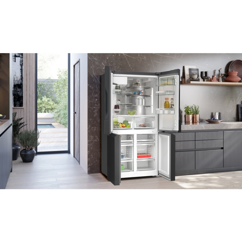 FRIGORIFICO SIDE BY SIDE NO FROST 4 PUERTAS BLACK INOX CON DISPENSADOR SIEMENS KF96DAXEA 3