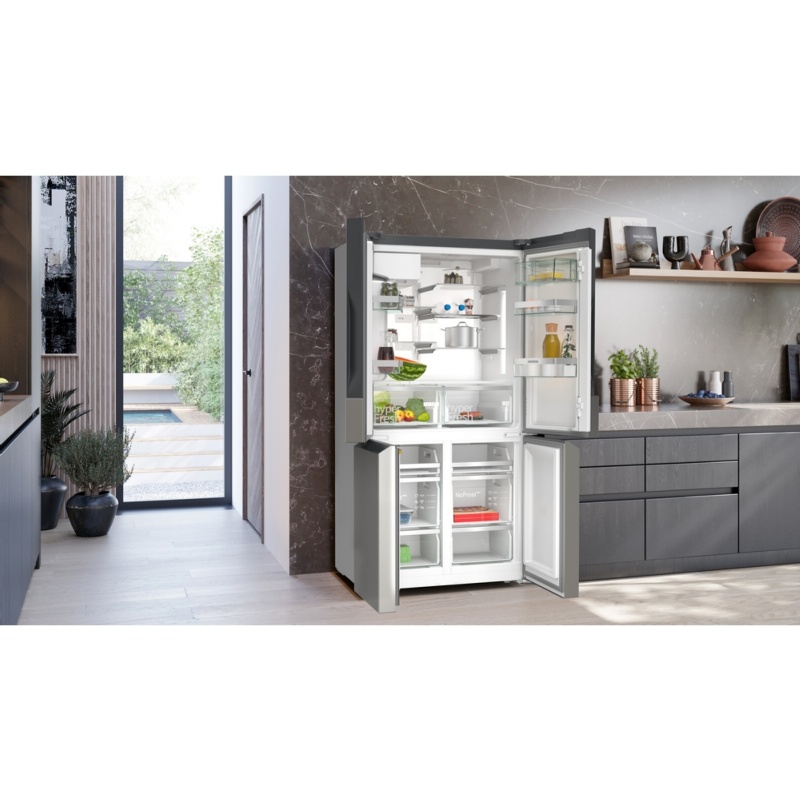 FRIGORIFICO SIDE BY SIDE NO FROST 4 PUERTAS INOX ANTIHUELLAS CON DISPENSADOR SIEMENS KF96DPPEA 3