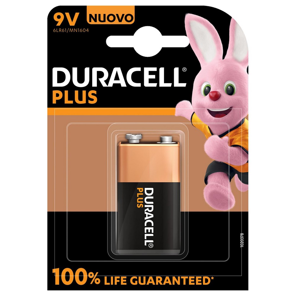 PILA DURACELL ALCALINA PLUS 9V 6LR61 K1 1 BLISTER