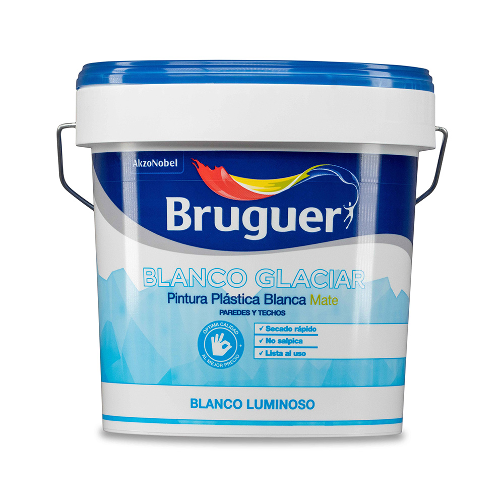 PINTURA PLÁSTICA INTERIOR BLANCO GLACIAR MATE 4L 5208049 BRUGUER