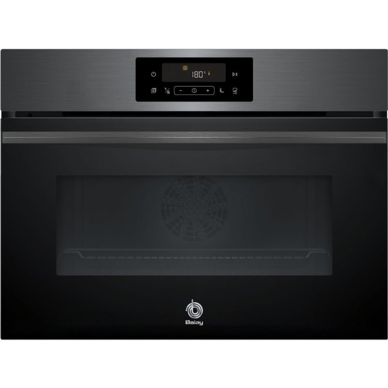 HORNO COMPACTO MULTIFUNCION PIROLITICO CRISTAL NEGRO-GRAFITO BALAY 3CB4821G3