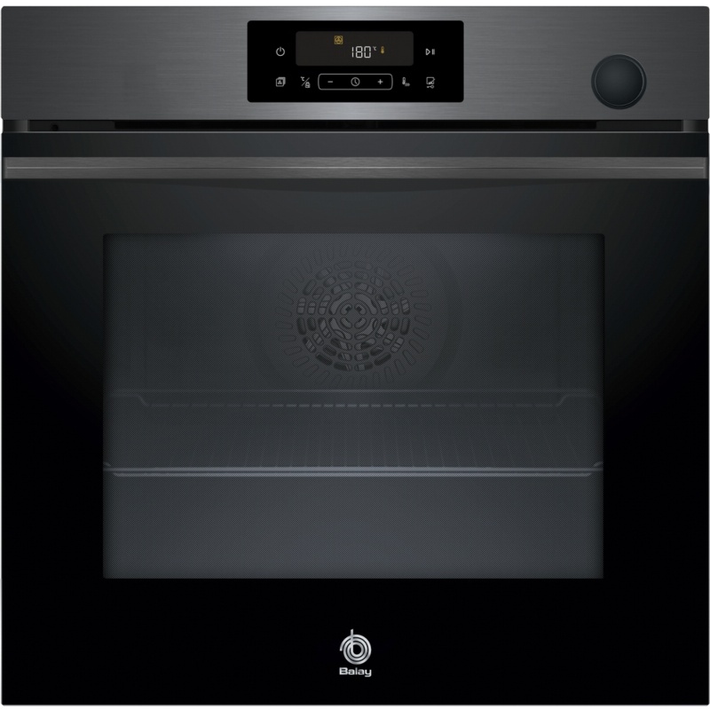 HORNO MULTIFUNCION PIROLITICO Y CON FUNCION VAPOR CRISTAL NEGRO-GRAFITO BALAY 3HA4821G3