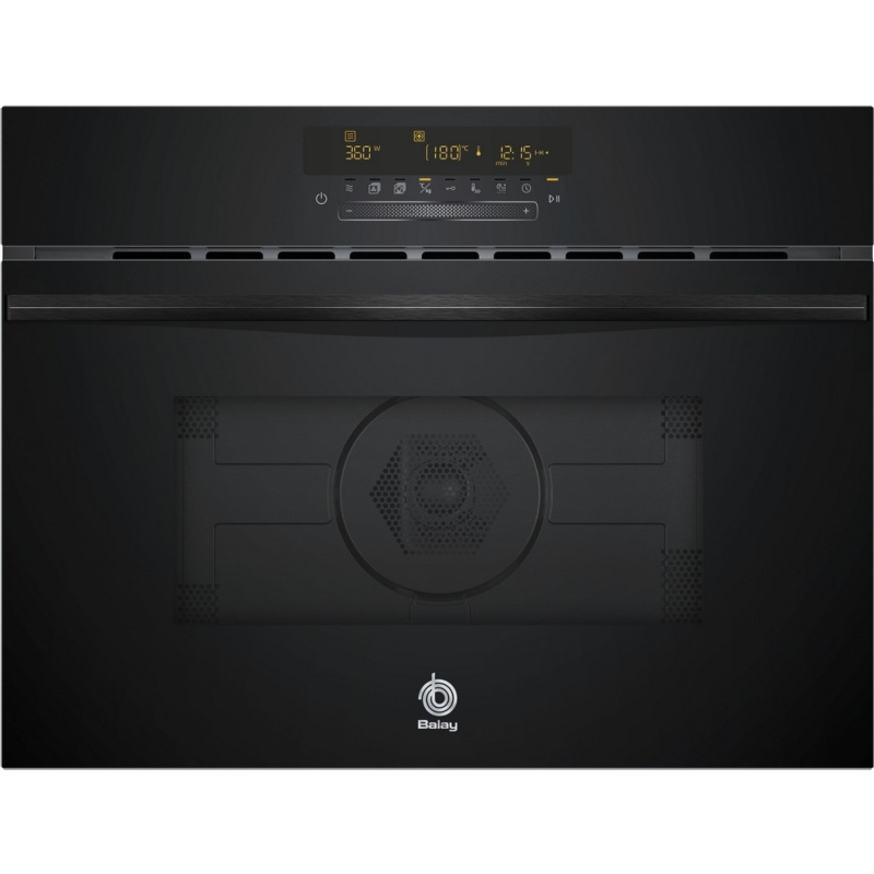 HORNO COMPACTO MULTIFUNCION CON MICROONDAS CRISTAL NEGRO BALAY 3CW5179N3