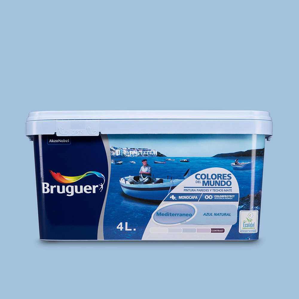 COLORES DEL MUNDO MEDITERRANEO AZUL NATURAL 4L 5056899 BRUGUER