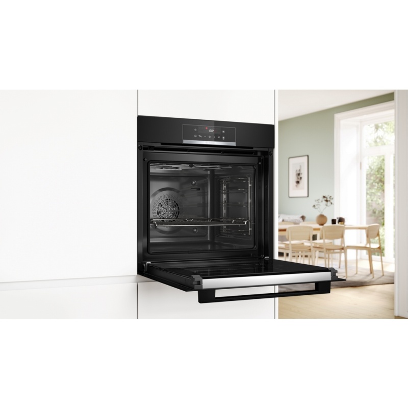 HORNO MULTIFUNCION PIROLITICO CRISTAL NEGRO-INOX BOSCH HBA572BB3F 1