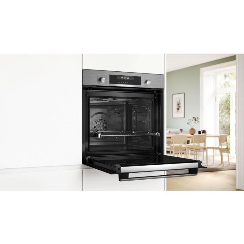 HORNO MULTIFUNCION PIROLITICO CRISTAL NEGRO-INOX BOSCH HBG578ES3 2