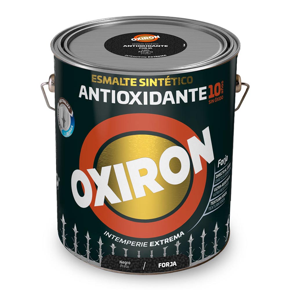 ESMALTE SINTÉTICO METÁLICO ANTIOXIDANTE OXIRON FORJA NEGRO 750ml TITAN 5809031